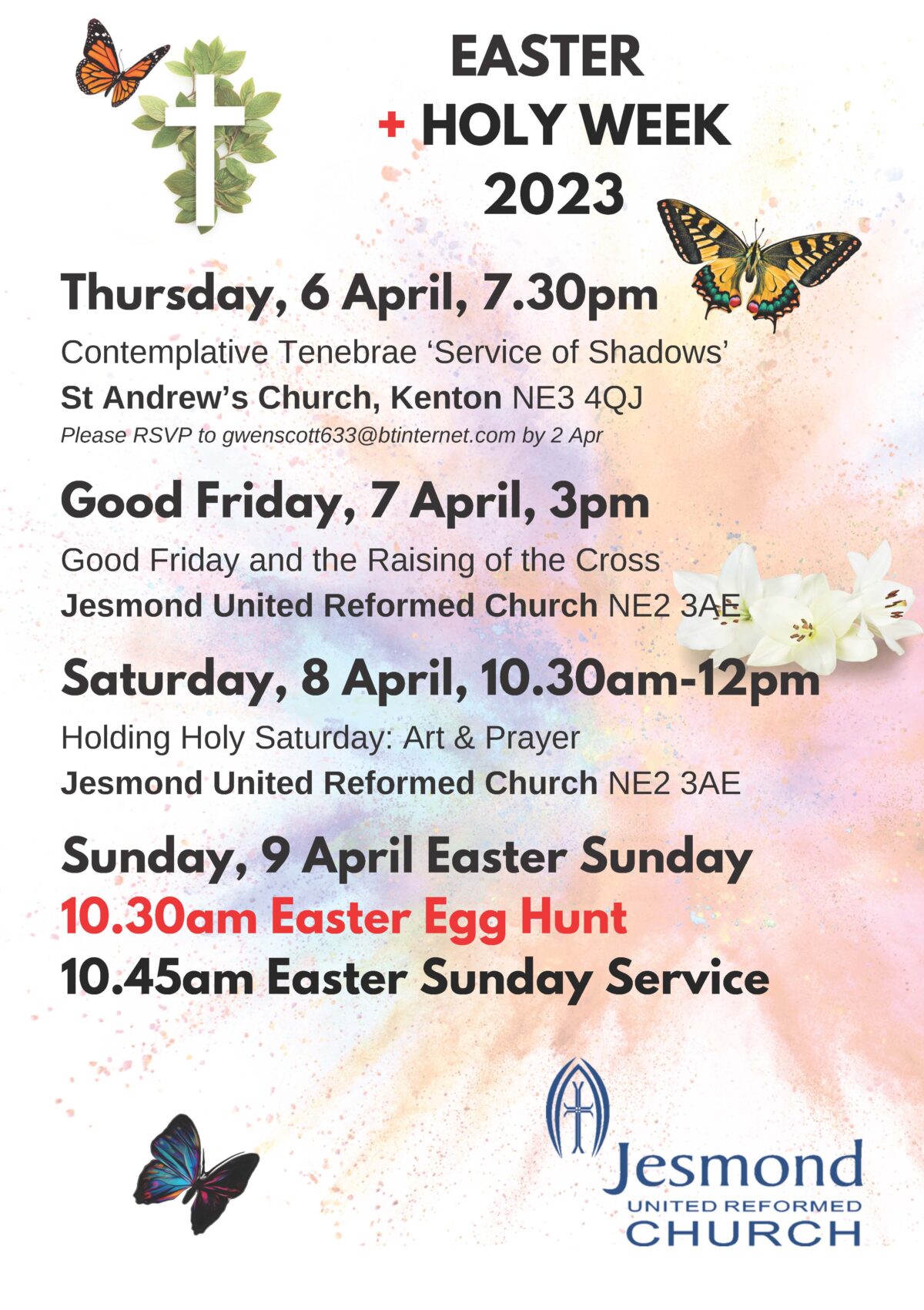 Easter Holy Week 2023 at Jesmond United Reformed Church – URC